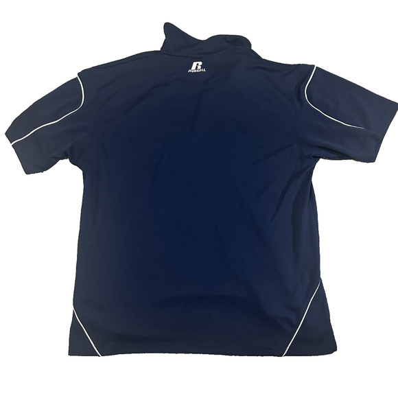 Russell Athletic Dri-Power Polo Shirt XL Navy Blue Golf Activewear Fire Dept Emb - Picture 2 of 8